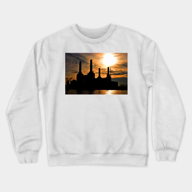 Battersea Power Station River Thames London Crewneck Sweatshirt by AndyEvansPhotos